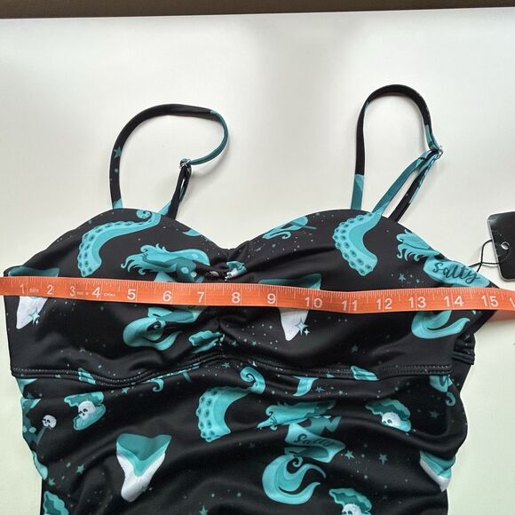NWT Die With Your Boots On Swimsuit Small Black Salty Sea Witch Skull Goth Salem - Picture 10 of 11